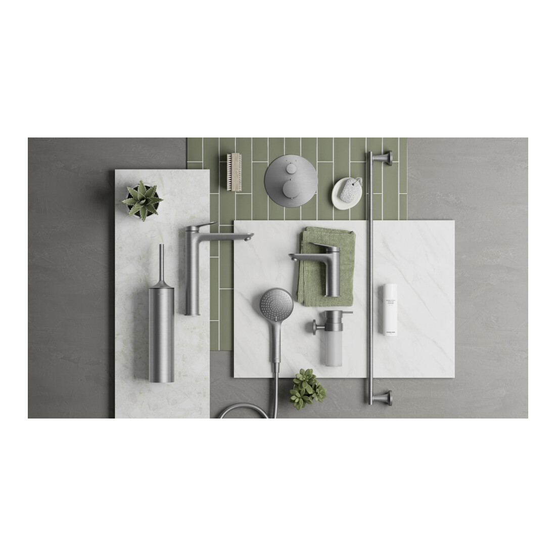 Duravit Fertigmontageset UP-THM, Ros. rund, Edelstahl gebürstet