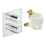 Duravit Fertigmontageset UP-THM, Rosette eckig, chrom Hochglanz