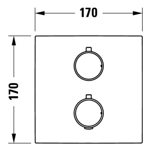 Duravit Fertigmontageset UP-THM, Rosette eckig, chrom Hochglanz