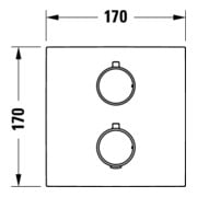 Duravit Fertigmontageset UP-THM, Rosette eckig, chrom Hochglanz-3