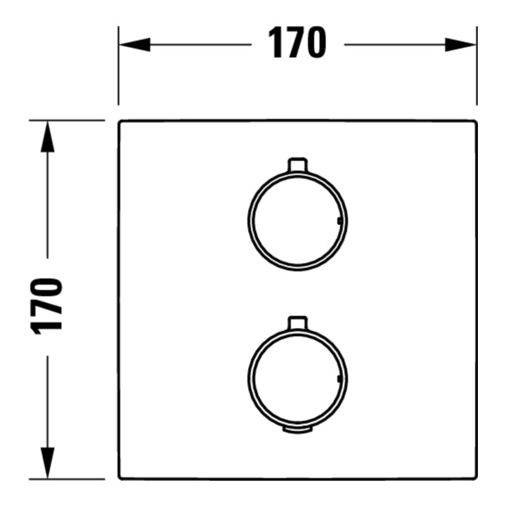 Duravit Fertigmontageset UP-THM, Rosette eckig, chrom Hochglanz
