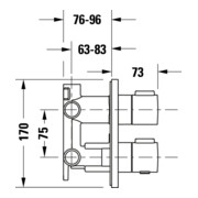 Duravit Fertigmontageset UP-THM, Rosette eckig, chrom Hochglanz-4