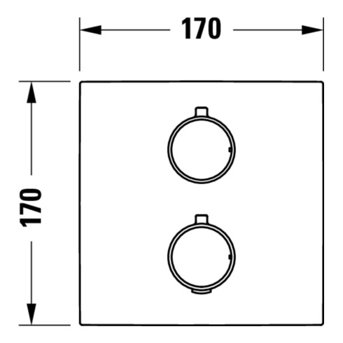 Duravit Fertigmontageset UP-THM, Rosette eckig, schwarz matt
