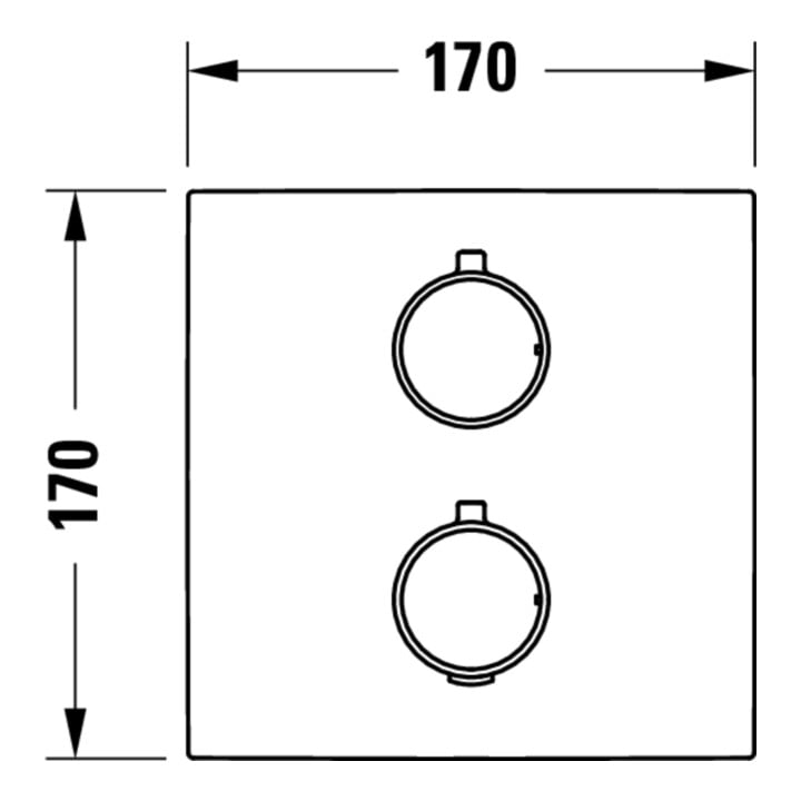 Duravit Fertigmontageset UP-THM, Rosette eckig, schwarz matt