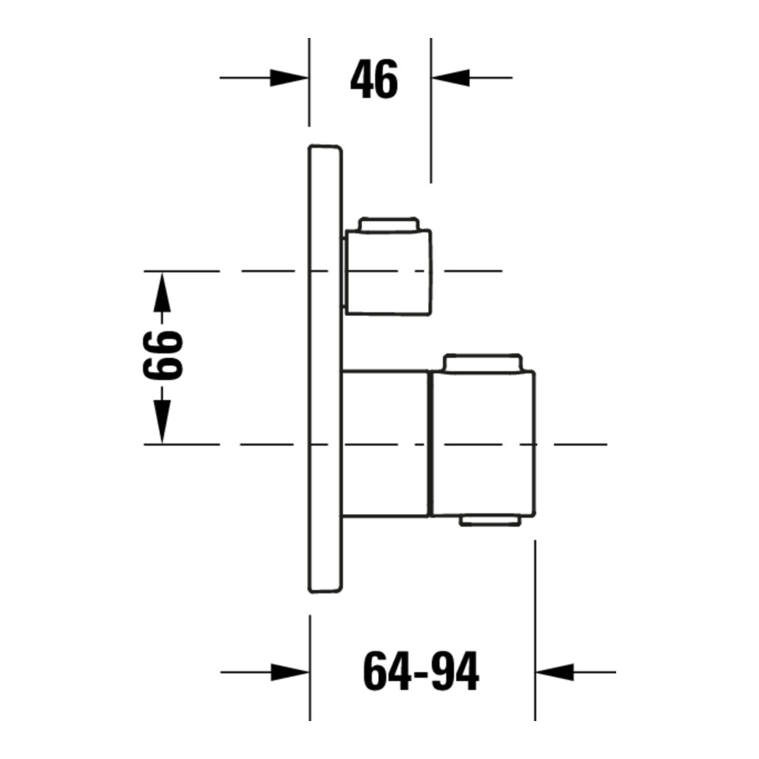 Duravit Fertigmontageset UP-THM, Rosette rund, Bronze gebürstet