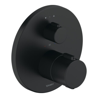 Duravit Fertigmontageset UP-THM, Rosette rund, schwarz matt
