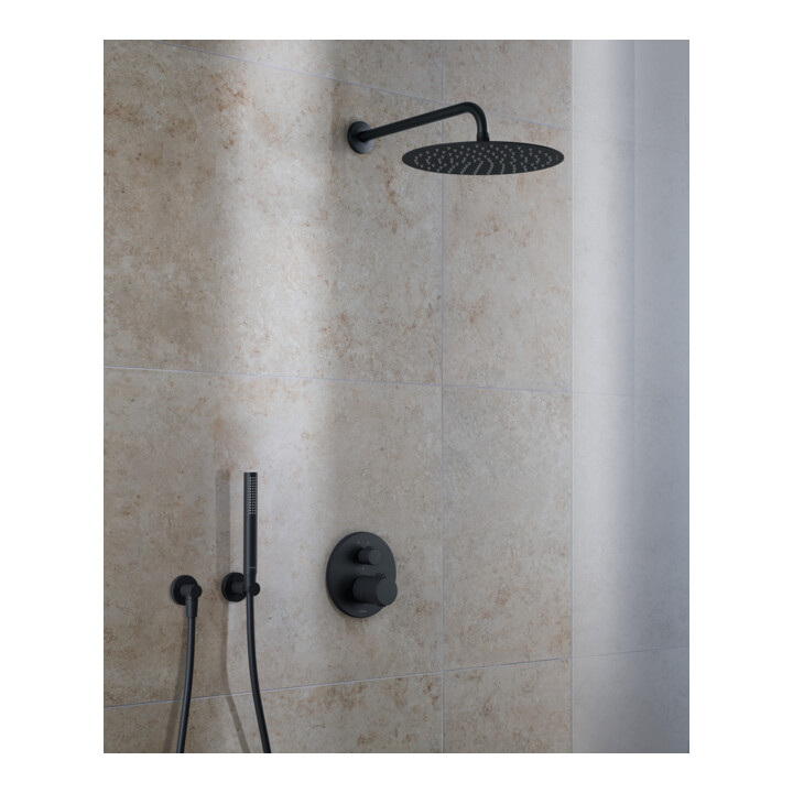 Duravit Fertigmontageset UP-THM, Rosette rund, schwarz matt