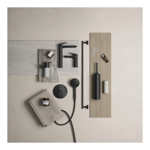 Duravit Fertigmontageset UP-THM, Rosette rund, schwarz matt