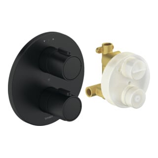 Duravit Fertigmontageset UP-THM, Rosette rund, schwarz matt