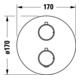 Duravit Fertigmontageset UP-THM, Rosette rund, schwarz matt-4