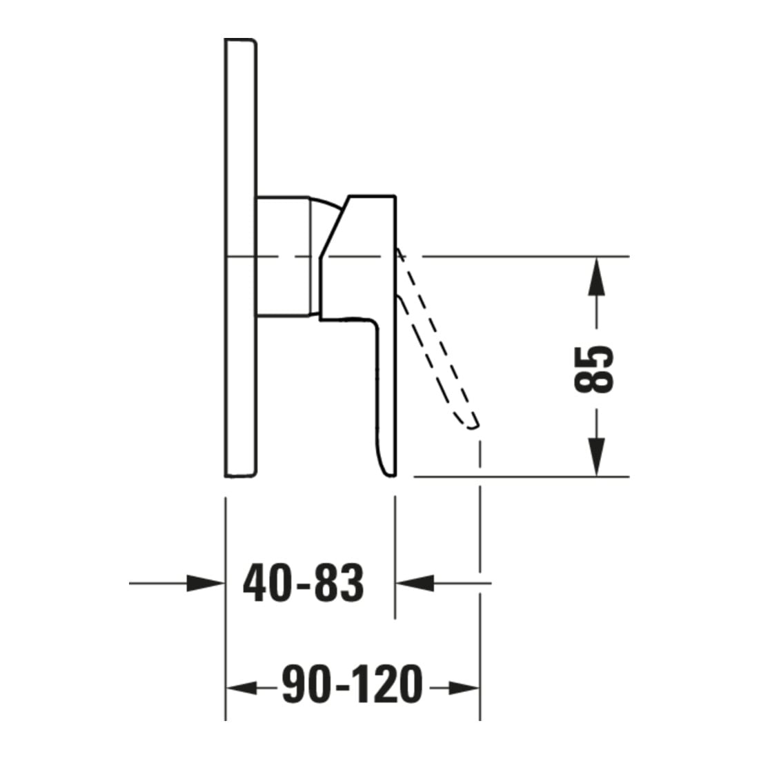 Duravit Fertigset UP-Brause-Einhebelmischer D-Code Keramikmischsystem, rund, 24,5 l, chrom