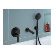 Duravit Fertigset UP-Wannen-Einhebelmischer D-Code Keramikmischsystem, 19 l, schwarz matt-4