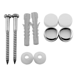 Duravit Fixation 150x60mm, d 6mm, caches blancs/chrome