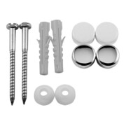 Duravit Fixation 150x60mm, d 6mm, caches blancs/chrome