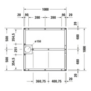 Duravit Fußgestell 100x100cm, höhenverstellbar von 8-10cm-3