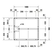 Duravit Fußgestell 100x90cm, höhenverstellbar von 8-10cm-3