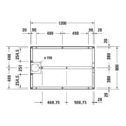 Duravit Fußgestell 120x80cm, höhenverstellbar von 8-10cm-4