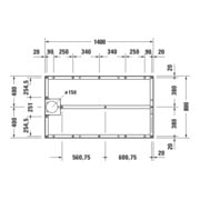 Duravit Fußgestell 140x80cm, höhenverstellbar von 8-10cm-4