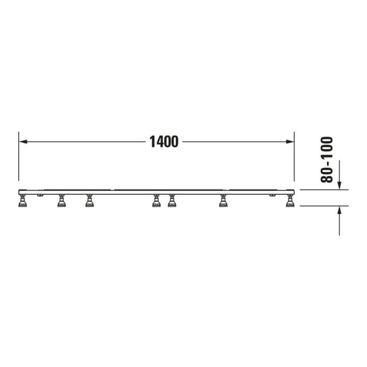 Duravit Fußgestell 140x90cm, höhenverstellbar von 8-10cm