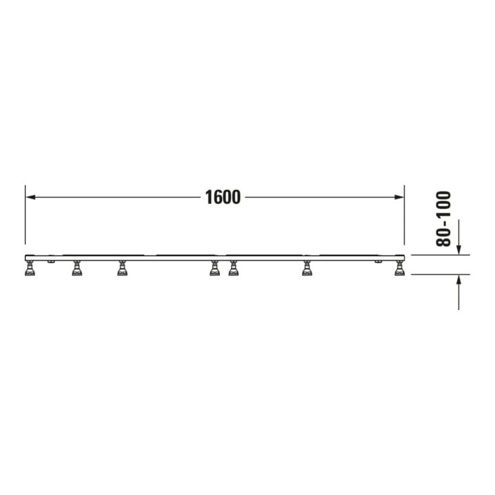 Duravit Fußgestell 160x100cm, höhenverstellbar von 8-10cm