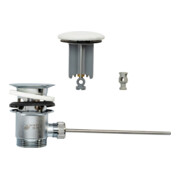 Duravit Garniture de vidage avec tige de traction, cache en céramique, blanc