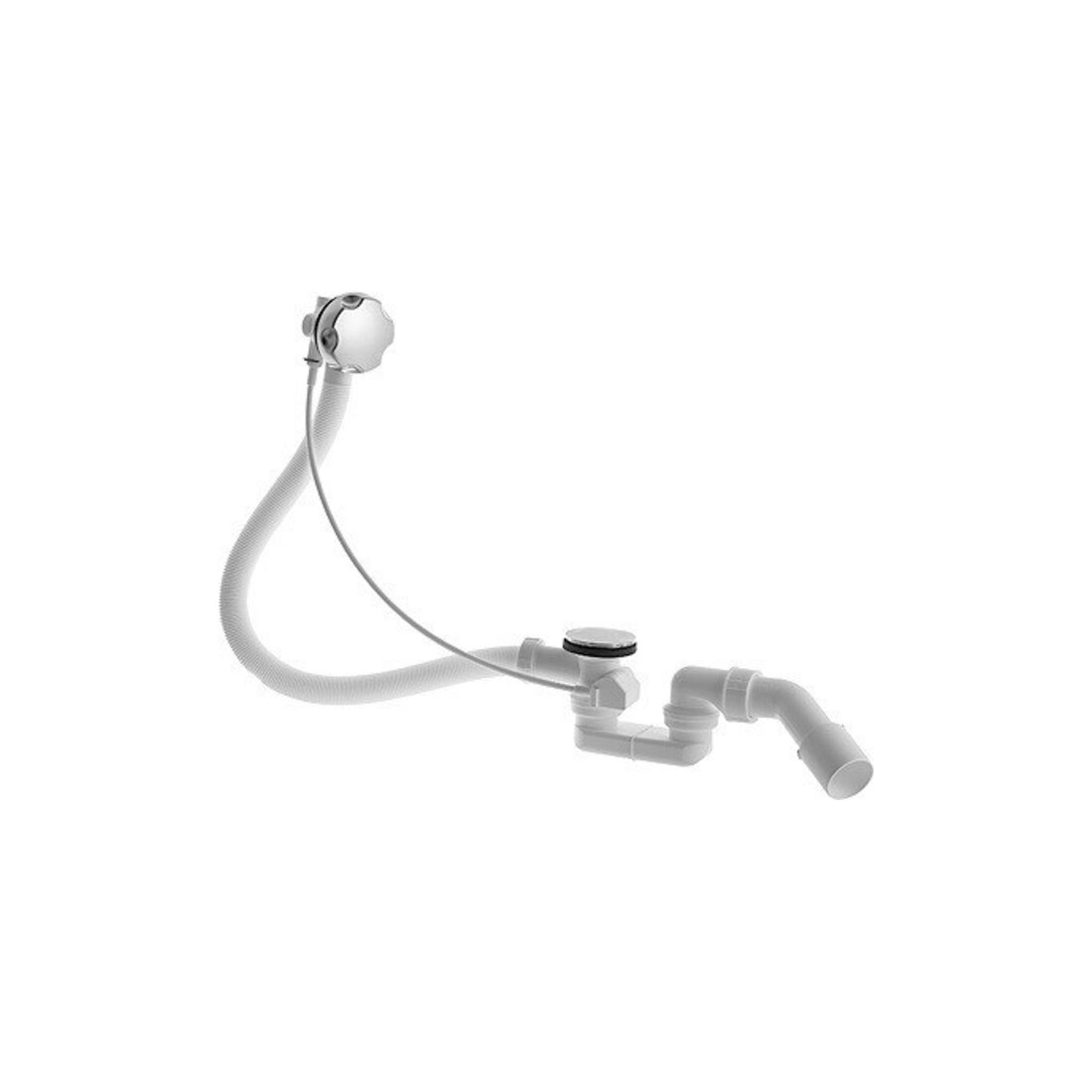 Duravit Garniture de vidage/débordement Quadroval Ø 5,2 cm, poignée D ronde avec creux, chrome