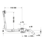 Duravit Garniture de vidage Quadroval Ø 5,2 cm, avec tuyau flexible, blanc-2