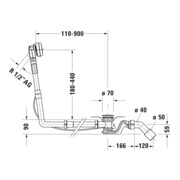 Duravit Garniture de vidage Quadroval à tirette 110, d 5,2 cm, avec trop-plein, chrome-4