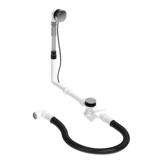 Duravit Garniture de vidage Quadroval d 5,2 cm, avec tuyau flexible, chrome