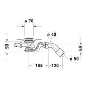 Duravit Garniture de vidage Quadroval d= 5,2 cm, chrome-5