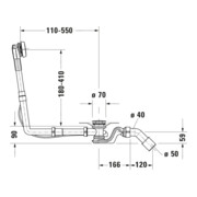 Duravit Garniture de vidage Quadroval d= 5,2 cm, chrome-5