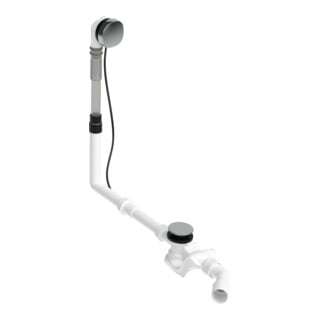 Duravit Garniture de vidage Quadroval, tirage au sol 85 cm, d=5,2 cm, chrome