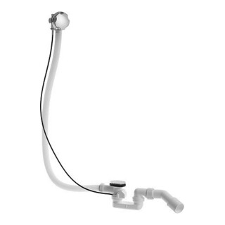 Duravit Garniture vidage/débordement Quadroval Ø 5,2 cm, poignée D ronde chromée
