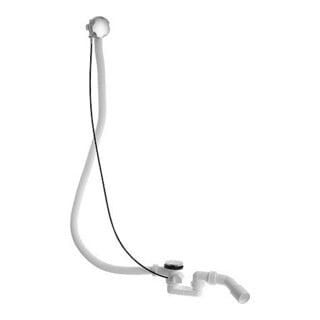 Duravit Garniture vidage/débordement Quadroval Ø 5,2 cm, poignée D ronde chrome