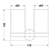 Duravit Glashalter Starck T dopp., Wandmont., Gl. we m, ES gebürstet-3