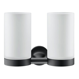 Duravit Glashalter Starck T double, fixation murale, verre avec miroir, noir mat