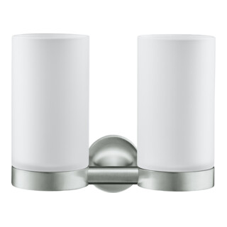Duravit Glashalter Starck T double, montage mural, verre blanc mat, ES brossé