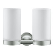Duravit Glashalter Starck T double, montage mural, verre blanc mat, ES brossé
