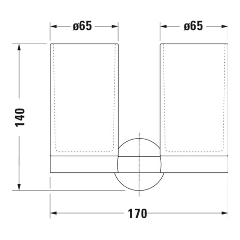 Duravit Glashalter Starck T double, montage mural, verre blanc mat, ES brossé