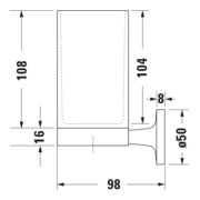 Duravit Glashalter Starck T double, montage mural, verre blanc mat, ES brossé-4