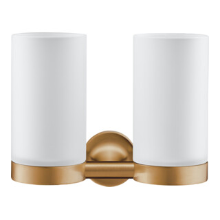 Duravit Glashalter Starck T double, mural, verre blanc mat, bronze brossé