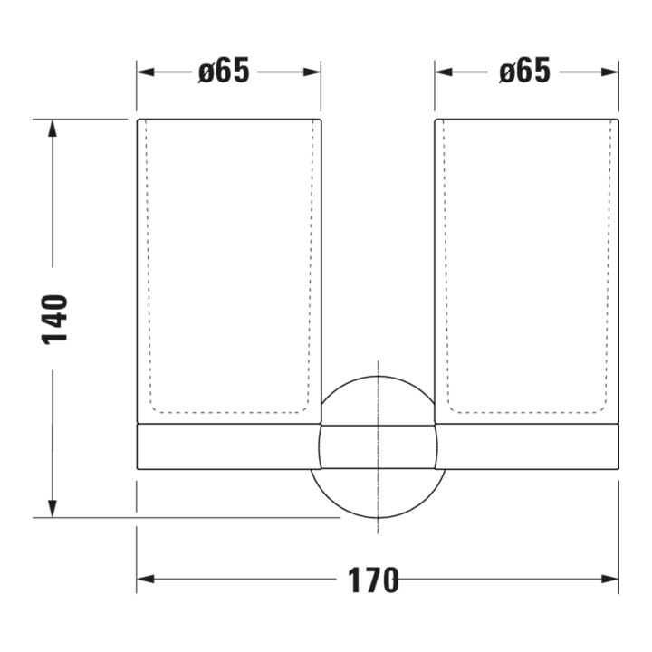 Duravit Glashalter Starck T double, mural, verre blanc mat, bronze brossé