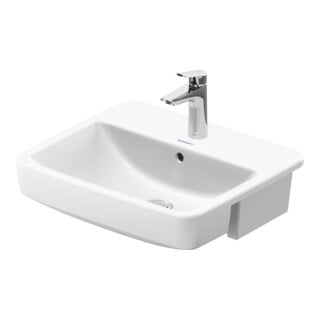 Duravit Halb-Einbauwaschtisch No. 1 55x46cm, EB v ob, m HL, ÜL, HLB, weiß