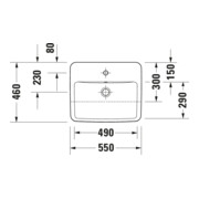 Duravit Halb-Einbauwaschtisch No. 1 55x46cm, EB v ob, m HL, ÜL, HLB, weiß-5