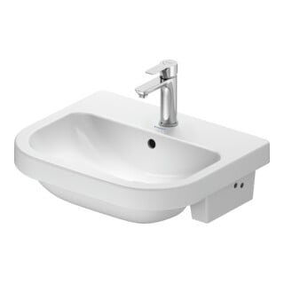 Duravit Halbeinbau-Waschtisch D-Code 55x45,5cm, EB v ob, m Hahnl., m ÜL, weiß