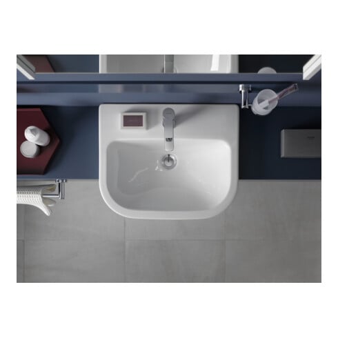 Duravit Halbeinbau-Waschtisch D-Code 55x45,5cm, EB v ob, m Hahnl., m ÜL, weiß