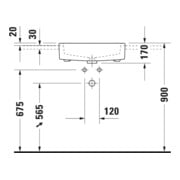 Duravit Halbeinbau-Waschtisch Vero 55x47cm, EB v ob, m HL, ÜL, HLB, weiß-2