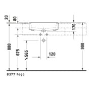 Duravit Halbeinbau-Waschtisch Vero 55x47cm, EB v ob, m HL, ÜL, HLB, weiß-5