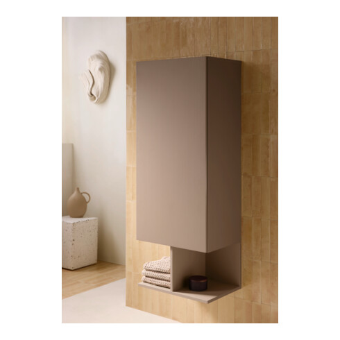 Duravit Halbhochschrank Balcoon 50x36x132cm, Tür re, Umbra strukturiert