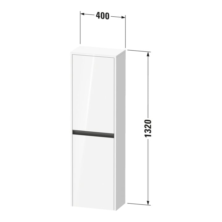 Duravit Halbhochschrank Ketho.2 40x24x132cm, 2 T, Anschl re, betongr ma